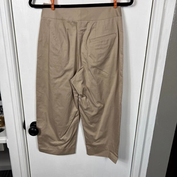 Lagence Khaki Tan Stretch Pleated Front Capri Cropped School Boy Pants - Picture 6 of 9